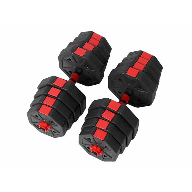 Mancuernas ajustables set 30 kg 3 en 1 barra